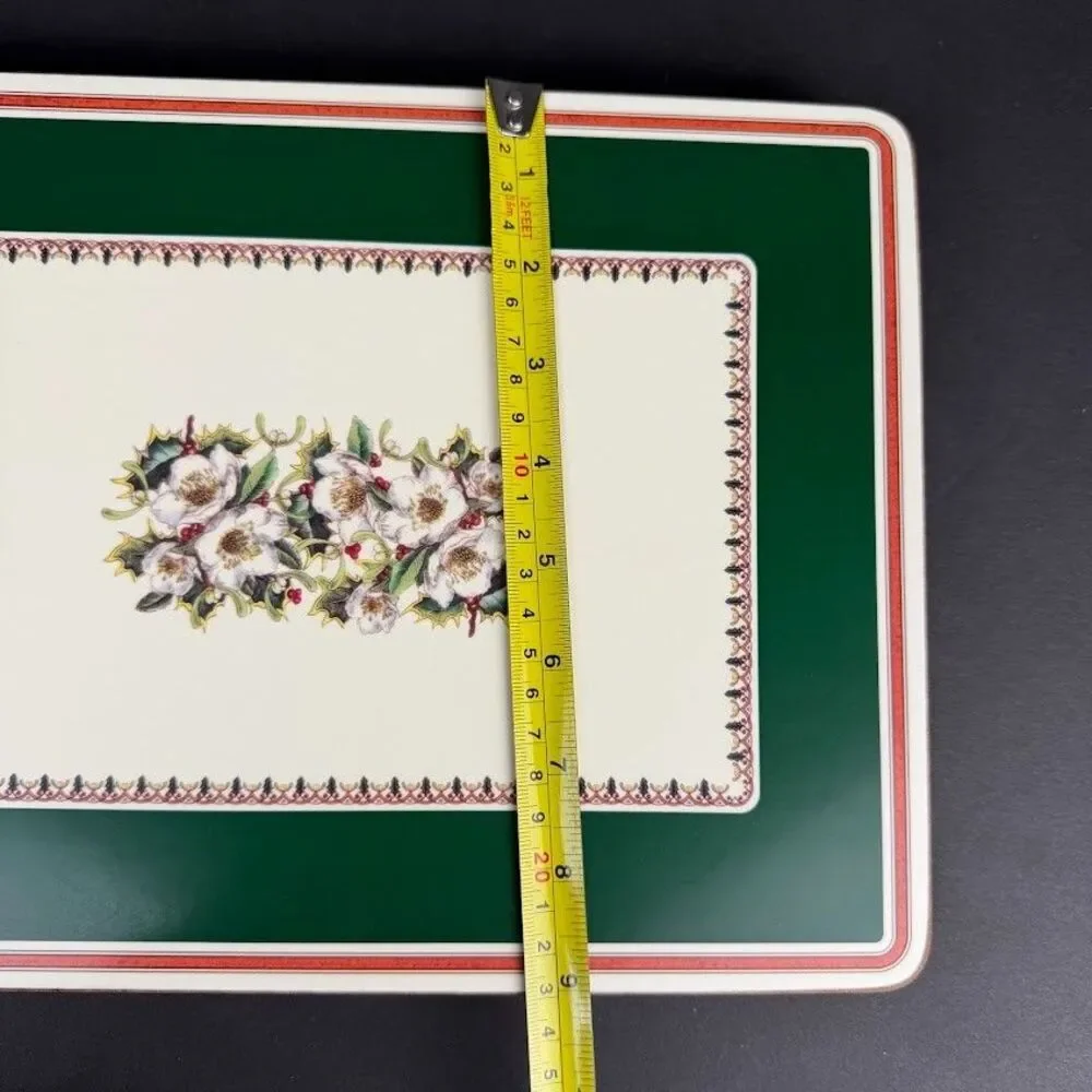 Set of 6 Spode Christmas Rose Cork & Acrylic Finish 12x9 Placemats Made England